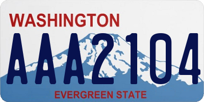 WA license plate AAA2104