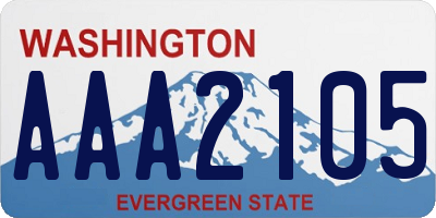 WA license plate AAA2105