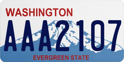 WA license plate AAA2107