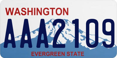 WA license plate AAA2109