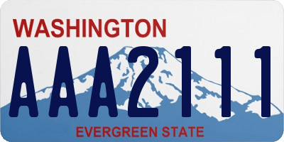 WA license plate AAA2111