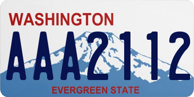 WA license plate AAA2112