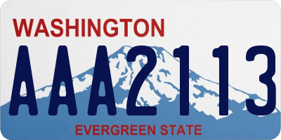 WA license plate AAA2113