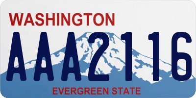 WA license plate AAA2116