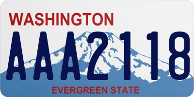 WA license plate AAA2118