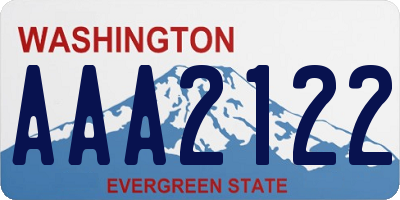 WA license plate AAA2122