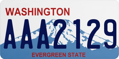 WA license plate AAA2129