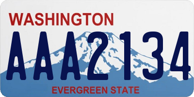 WA license plate AAA2134