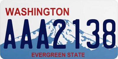 WA license plate AAA2138