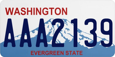 WA license plate AAA2139