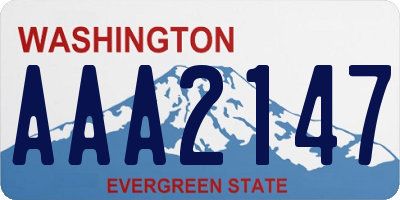 WA license plate AAA2147