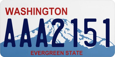 WA license plate AAA2151