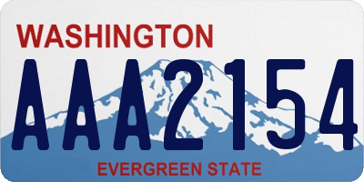 WA license plate AAA2154
