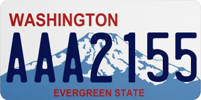 WA license plate AAA2155