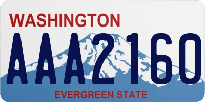 WA license plate AAA2160