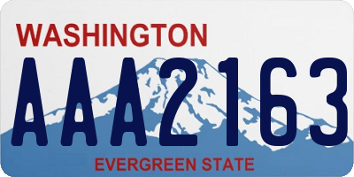 WA license plate AAA2163