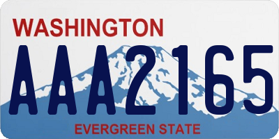 WA license plate AAA2165