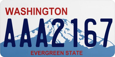 WA license plate AAA2167