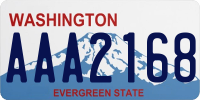 WA license plate AAA2168