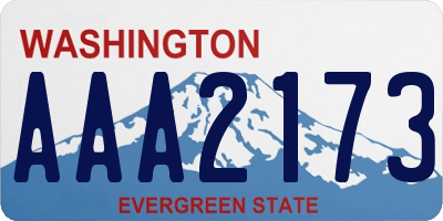 WA license plate AAA2173