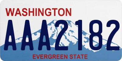 WA license plate AAA2182