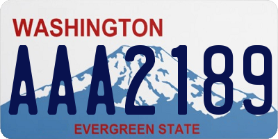 WA license plate AAA2189