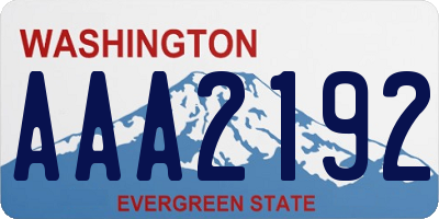 WA license plate AAA2192