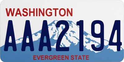 WA license plate AAA2194