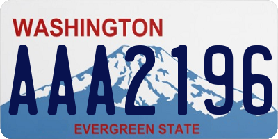 WA license plate AAA2196