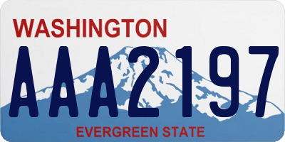 WA license plate AAA2197