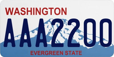 WA license plate AAA2200