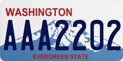 WA license plate AAA2202