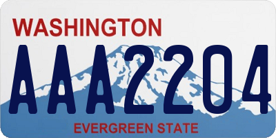 WA license plate AAA2204