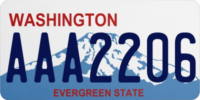 WA license plate AAA2206