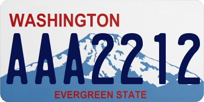 WA license plate AAA2212