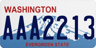 WA license plate AAA2213