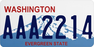 WA license plate AAA2214