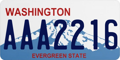 WA license plate AAA2216