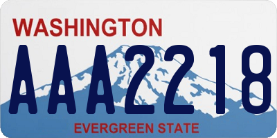 WA license plate AAA2218