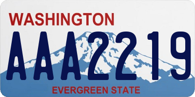 WA license plate AAA2219