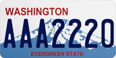 WA license plate AAA2220