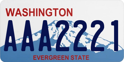 WA license plate AAA2221