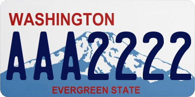 WA license plate AAA2222