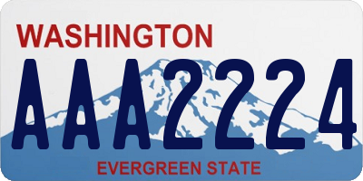 WA license plate AAA2224