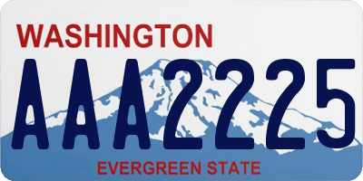 WA license plate AAA2225