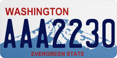 WA license plate AAA2230