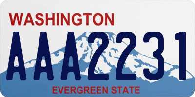 WA license plate AAA2231