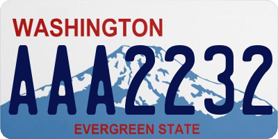 WA license plate AAA2232