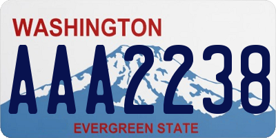 WA license plate AAA2238