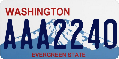WA license plate AAA2240